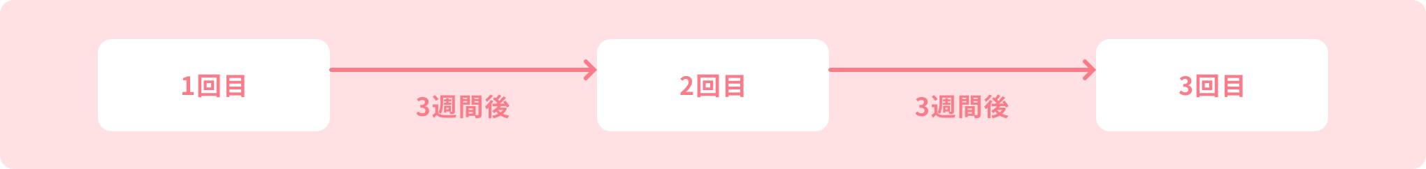 1回目のワクチン接種が生後6～9週齢（生後1か月半～2ヶ月）の場合のワクチンプログラムの図